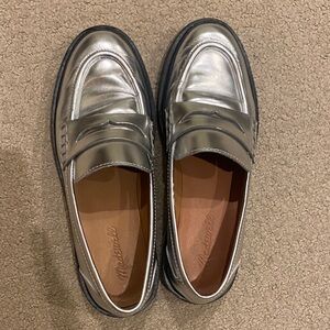 Madewell Metallic Silver Loafers